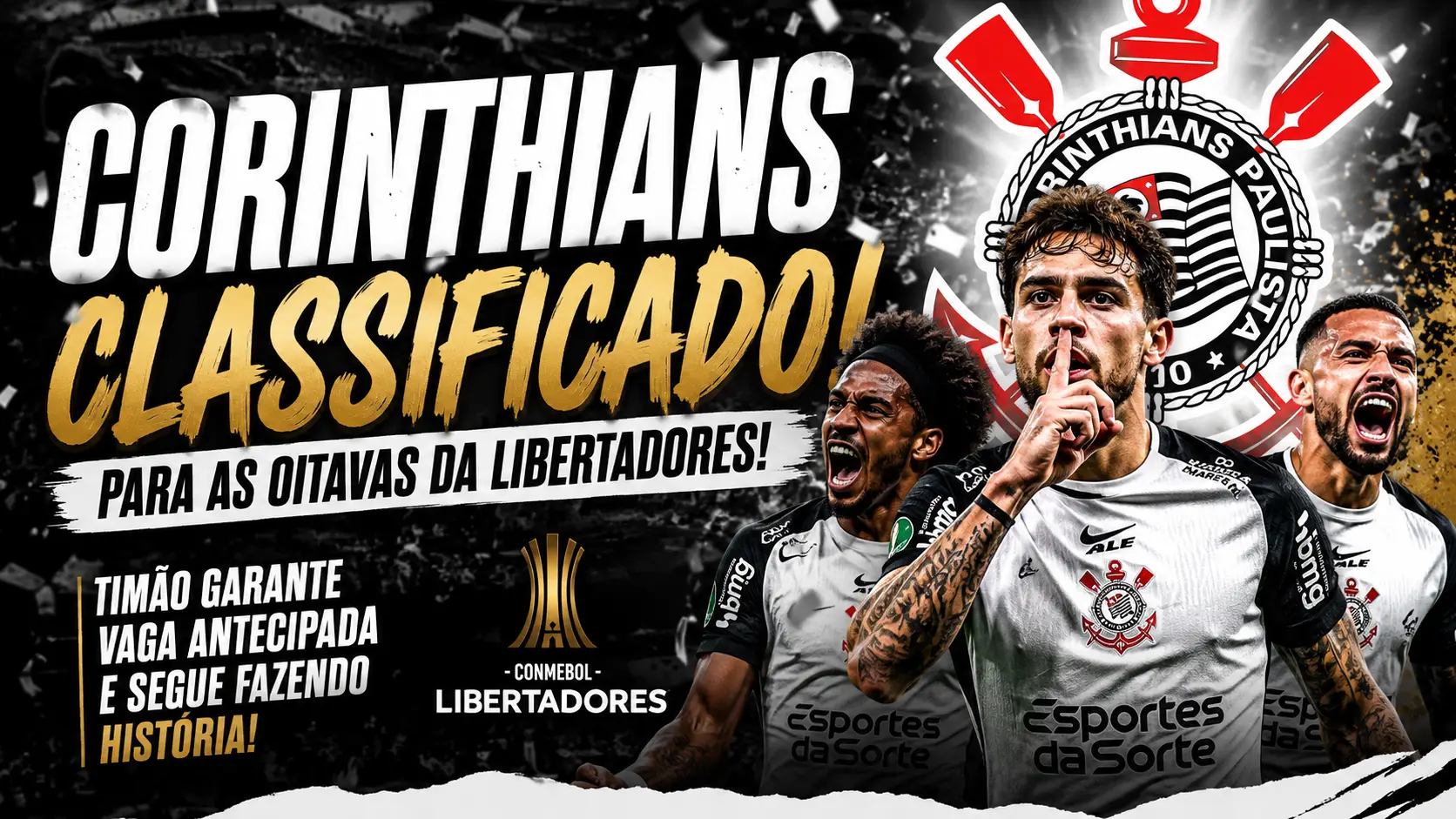 O Timão garantiu vaga antecipada nas oitavas da Libertadores após a combinação de resultados do grupo. O empate entre Platense e Peñarol confirmou matematicamente a classificação corintiana. ⚽ Líder do Grupo E O Corinthians lidera o grupo com campanha sólida: 3 vitórias 1 empate invicto até agora O time de Fernando Diniz vem sendo elogiado pelo futebol ofensivo e pela consistência defensiva. 🇺🇾 Jogo decisivo contra o Peñarol hoje Hoje tem confronto pesado contra o Peñarol no Uruguai, às 21h30 (Brasília), no Campeón del Siglo. Se vencer, o Corinthians praticamente confirma a liderança geral do grupo. 🌟 Destaques do time Alguns jogadores vêm chamando muita atenção: Rodrigo Garro → líder em assistências do time na competição Yuri Alberto → decisivo no ataque Gustavo Henrique → zagueiro-artilheiro da campanha 🔥 Campanha impressionante O Corinthians venceu: Platense fora de casa Santa Fe em Itaquera Peñarol em São Paulo E empatou fora contra o Santa Fe na altitude de Bogotá. 👀 Clima da torcida A Fiel já começa a sonhar forte com título. Muitos veículos estão colocando o Corinthians entre os favoritos da Libertadores 2026 pelo momento coletivo e pelo trabalho do Diniz.