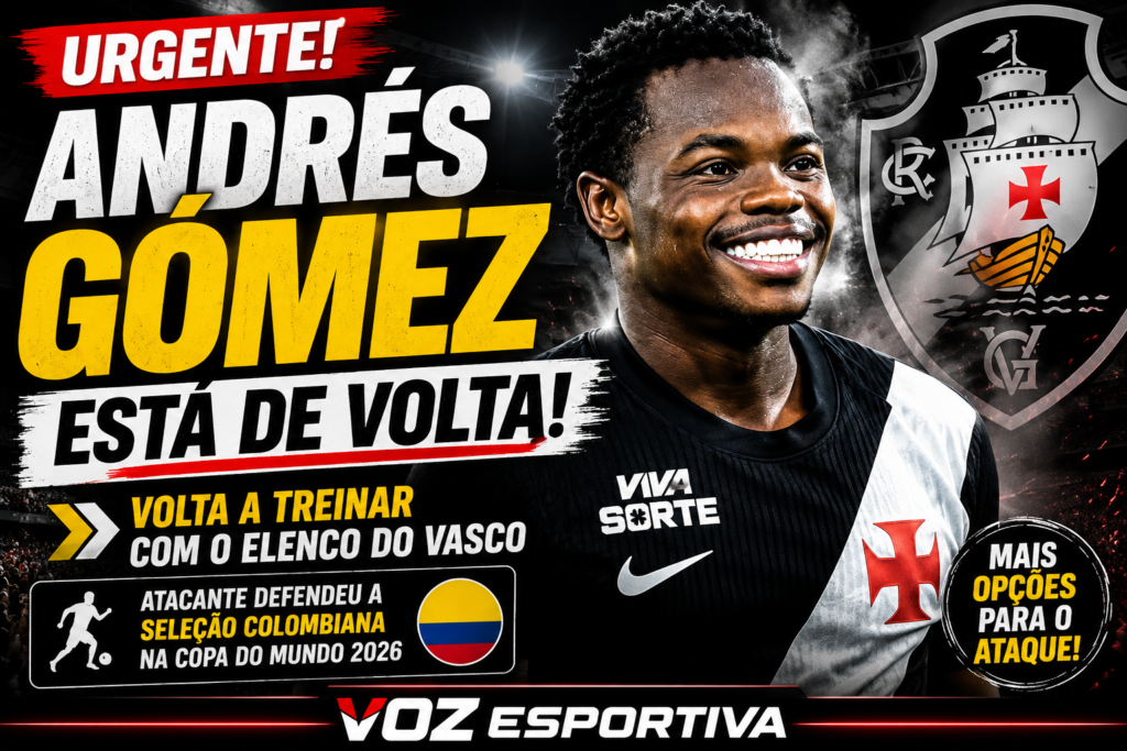 Andrés Gómez volta aos treinamentos do Vasco após defender a Colômbia na Copa do Mundo