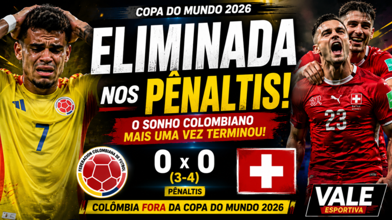 Colômbia é eliminada pela Suíça nos pênaltis e sonho colombiano acaba na Copa do Mundo 2026