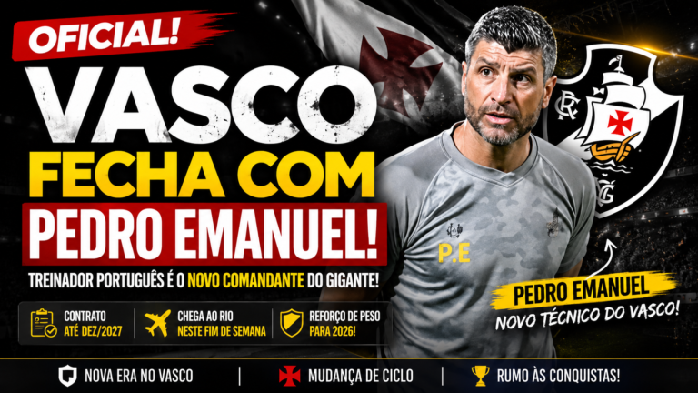 OFICIAL! Vasco fecha com Pedro Emanuel: conheça o novo técnico português e os desafios no clube